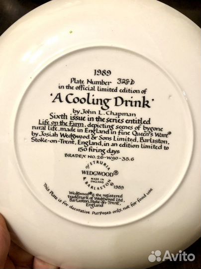 Тарелка Декоративная Wedgwood Англия Фарфор