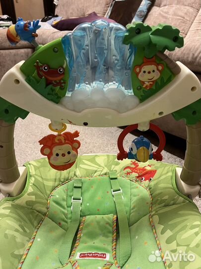 Шезлонг детский fisher price тропический лес