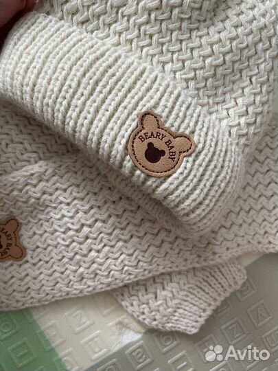 Шапка с шарфиком детские