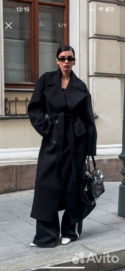 Двубортное пальто oversize