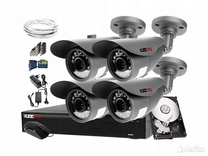 Комплект видеонаблюдения на 2 4 8 16 камер Full HD