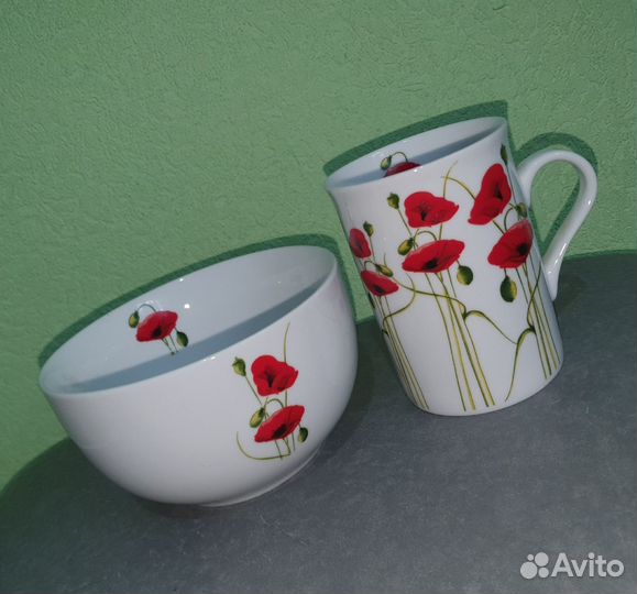 Тарелка глубокая суповая + кружка 