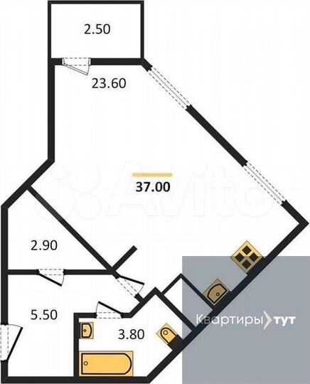 Квартира-студия, 37 м², 15/18 эт.