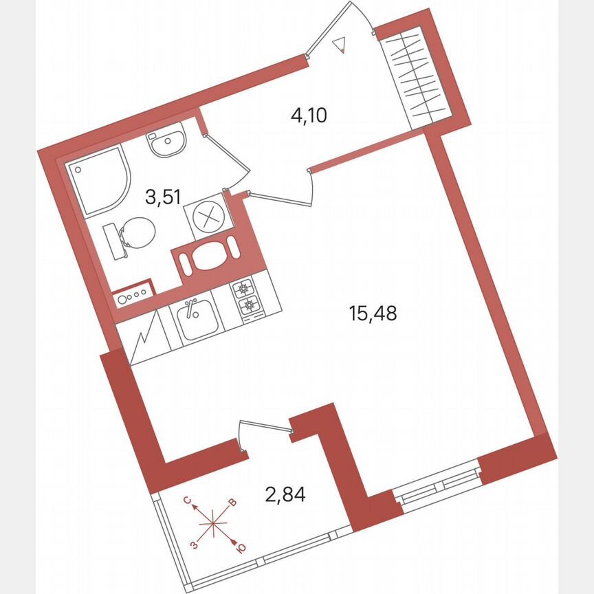 Квартира-студия, 24,5 м², 8/11 эт.