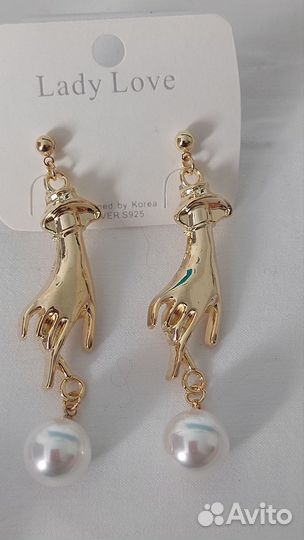 Серьги серебро Италия