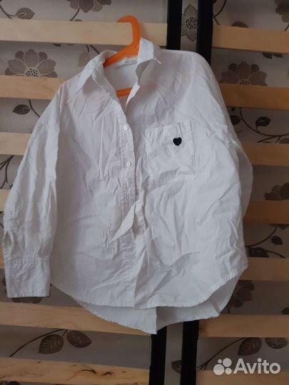 Рубашка белая в школу для девочки 128 134