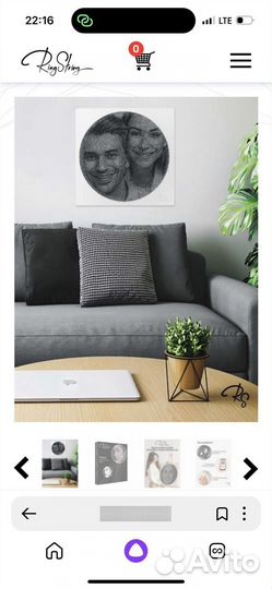 Картина нитью по фотографии Ring String