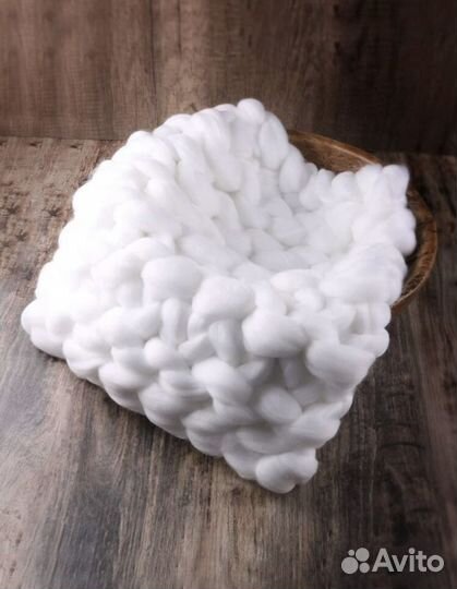 Вязанный плед для фотосессии новорождённых