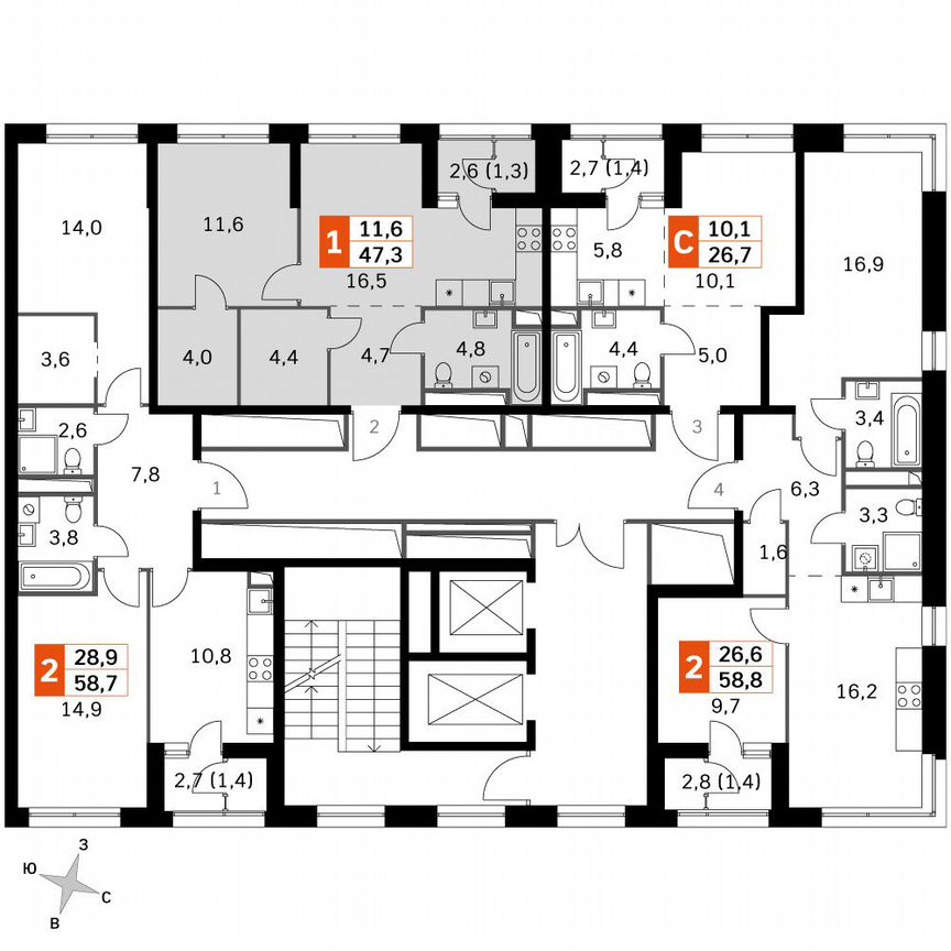 1-к. квартира, 47,5 м², 10/10 эт.