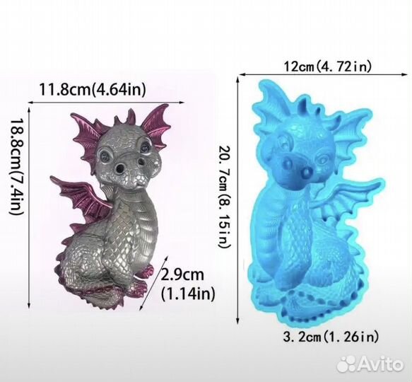 Молд силиконовый. Дракон большой