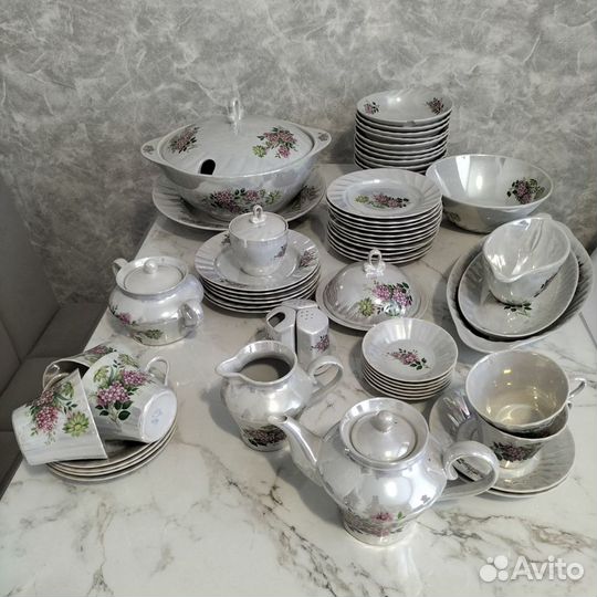 Сервиз столовый чайный Сирень юфз СССР