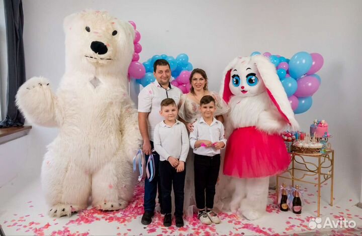 Большой белый Медведь, Зайка, Панда