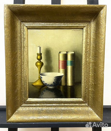 Антикварная картина-натюрморт, масло, холст