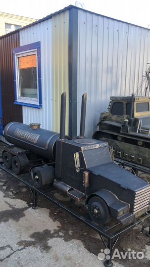 Мангал с печью под казан и крышей