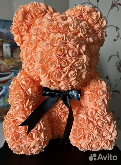 Мишка из роз 40 см