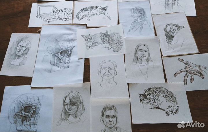 Наброски картины карандаш