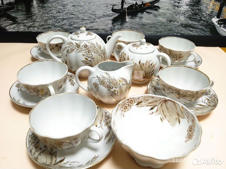 Чайные сервизы лфз роза на чёрном