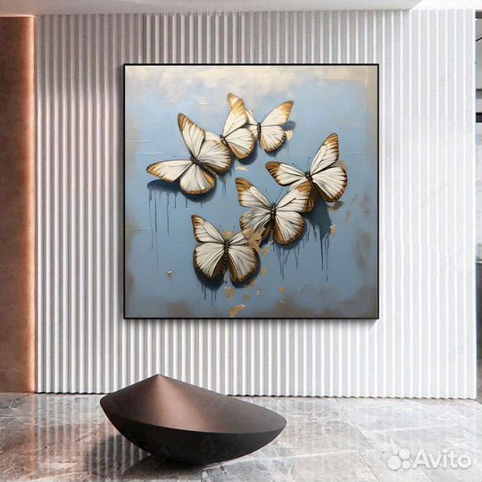 Картина маслом на холсте бабочки
