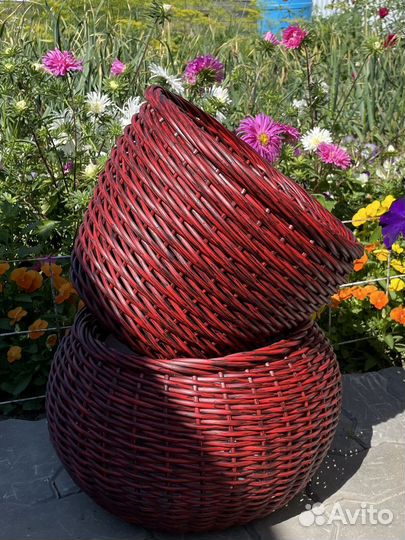 Кашпо горшок для цветов из ротанга