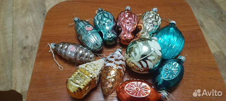 Елочные игрушки СССР стеклянные