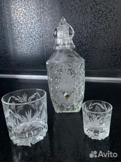 Графин (штоф) хрустальный СССР со стаканами