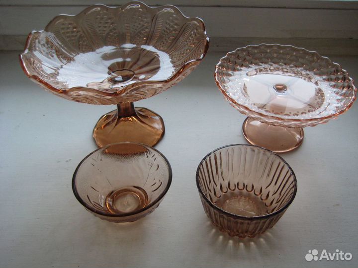 Фруктовницы карамельное стекло СССР