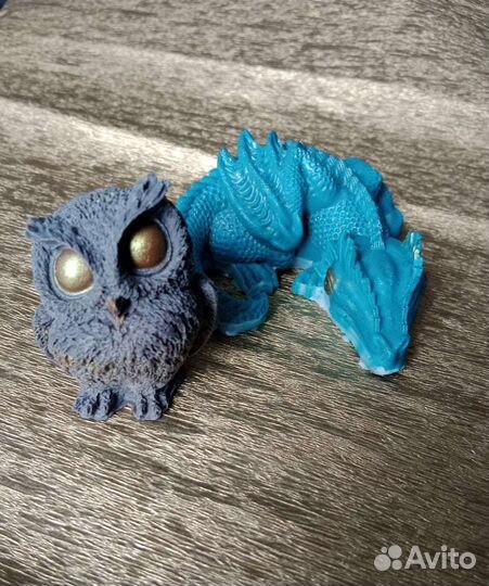 Мыло ручной работы. Дракон, Сова(Филин), Роза