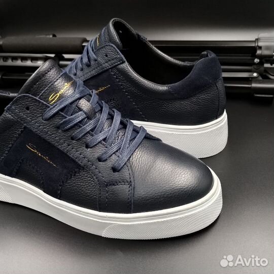 Мужские кожаные кеды 42