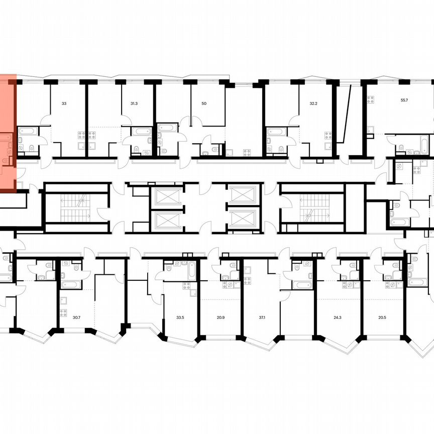 2-к. квартира, 48,1 м², 23/31 эт.