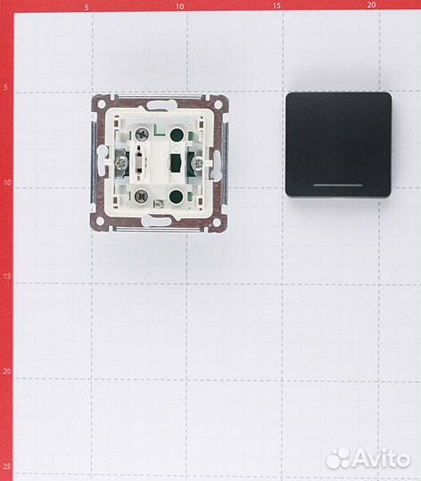 Выключатель Hegel Master одноклавишный встраиваемый черный с самовозвратом с подсветкой (вс10-432-08