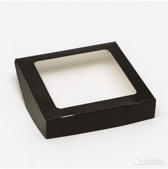 Контейнер чёрный, на вынос, 20х20х4 см