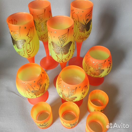 Набор бокалов неоновый яркий