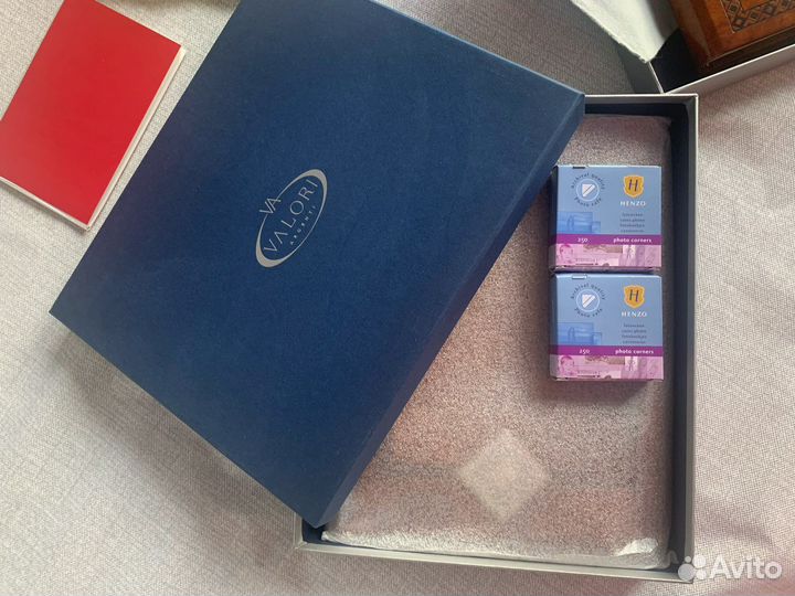 Фотоальбом нат кожа/серебро в коробке, новый 2 шт