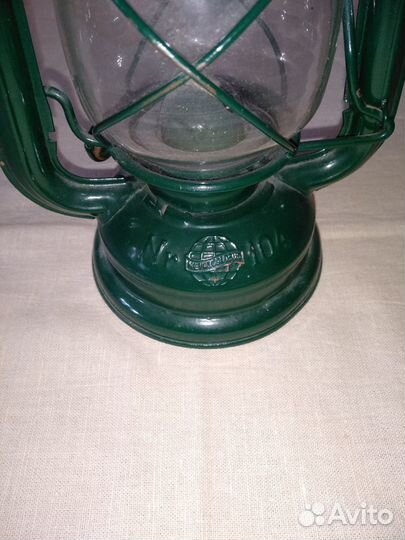 Керосиновая зеленая лампа с фителем Румыния
