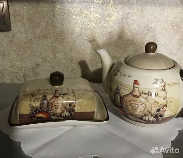 Масленка и чайник заварочный