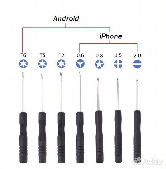 Набор отверток для ремонта смартфона 12 предметов