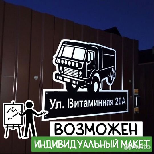 Табличка адресная/декор для дома из металла