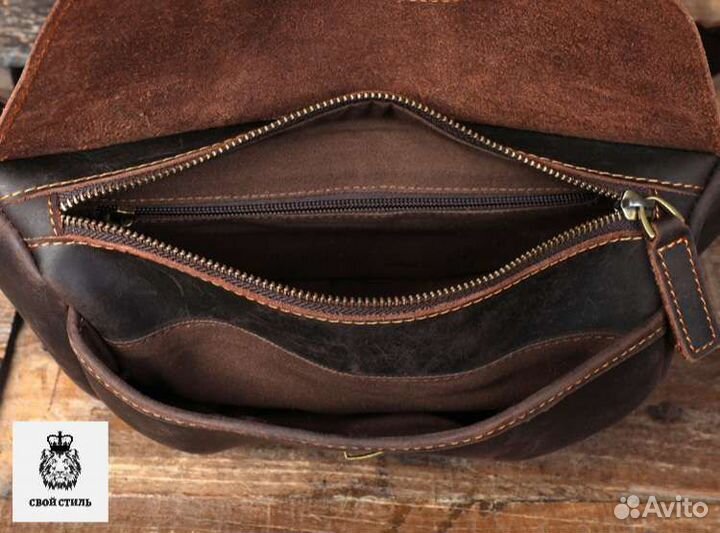 Мужская кожаная сумка натуральная
