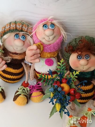 Куклы ручной работы, интерьерные и для игр