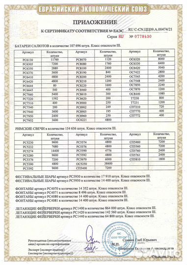 Салют фейерверк Ход конём, 25 залпов