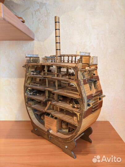 Модель парусника H.M.S. Victory в разрезе