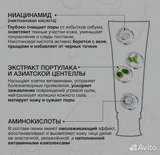 Пенка для умывания с ниацинамидом