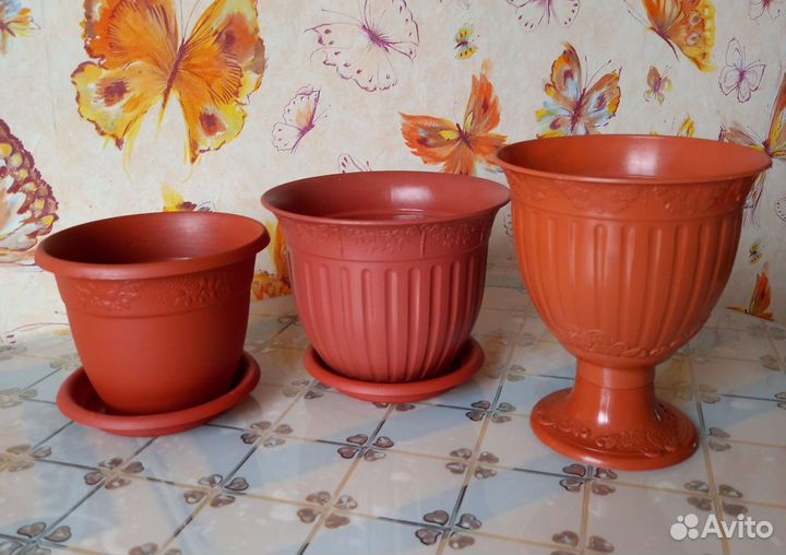 Горшки для цветов пластиковые