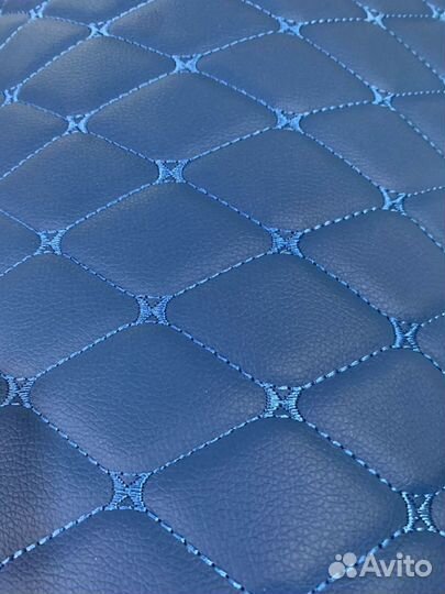 Экокожа синяя