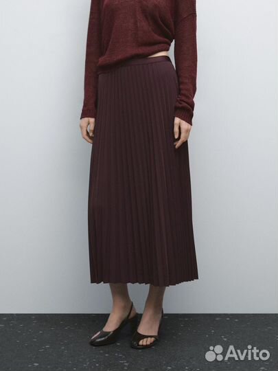 Плиссированная юбка-трапеция Massimo Dutti s-xl