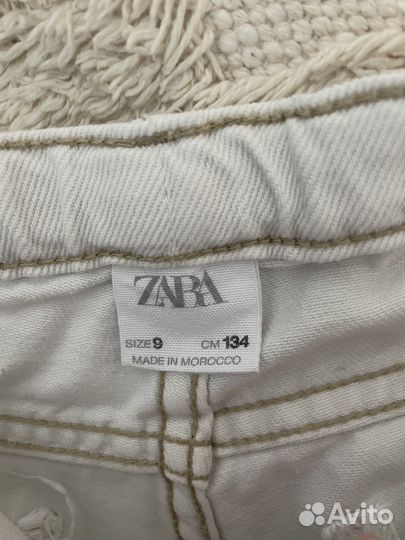 Джинсовые шорты zara 8 и 9 лет