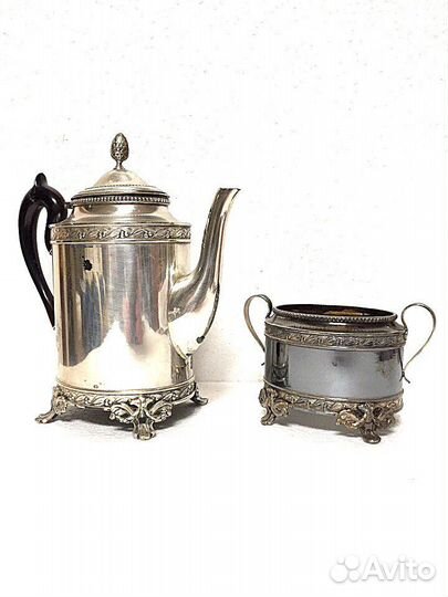 Антикварный набор Кофейник и сахарница. Англия