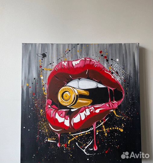 Картина губы в стиле поп-арт