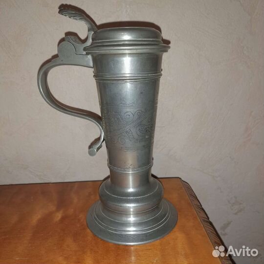 Антикварная оловяная кружка Сантессон