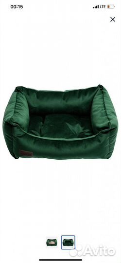 Лежанка среднего размера зелёная для собак